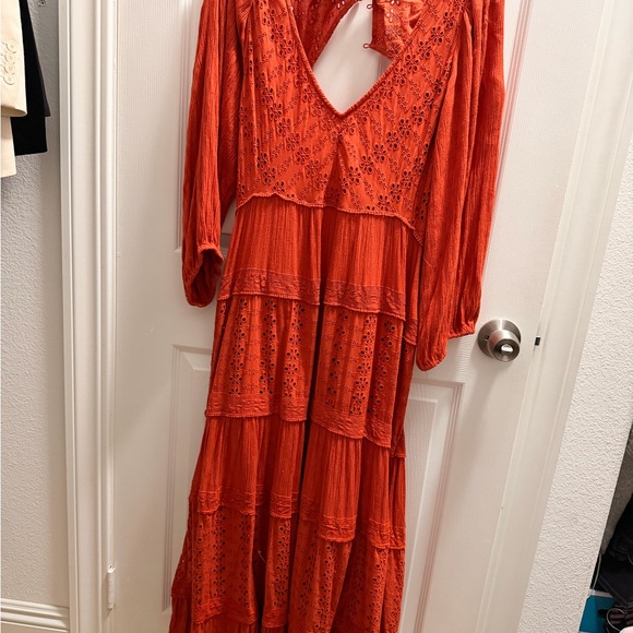 Free People Vibrant Orange Backless Dress - Picture 2 of 2